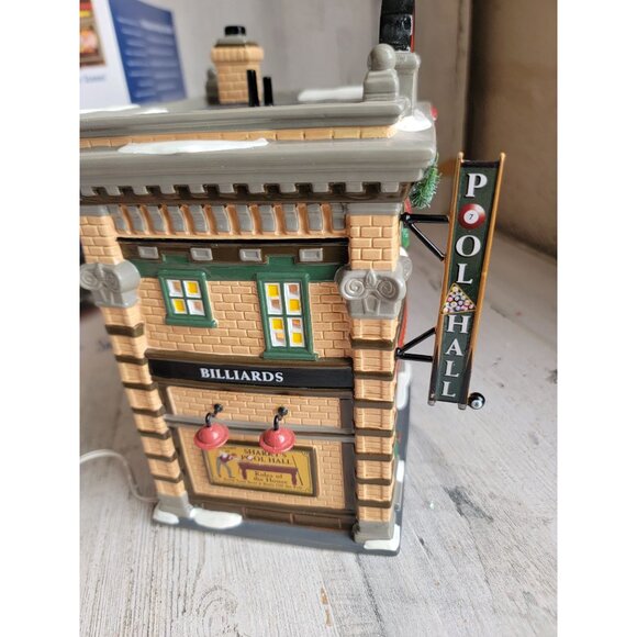 Dept 56 55614 Sharky's pool hall tournament RARE snow village accessory - Picture 4 of 10